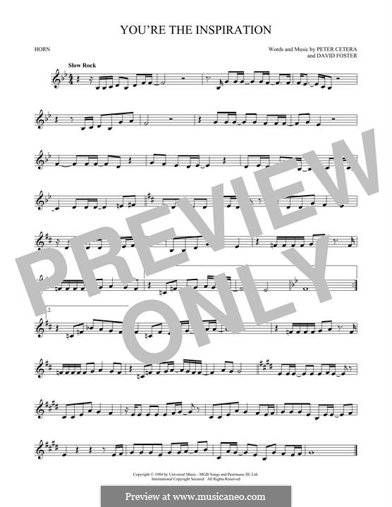 You're the Inspiration (Chicago): For horn by David Foster, Peter Cetera