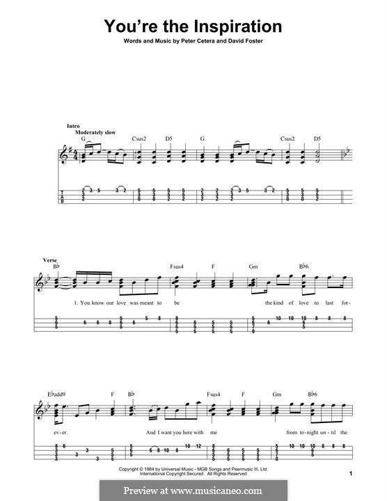 You're the Inspiration (Chicago): For ukulele by David Foster, Peter Cetera