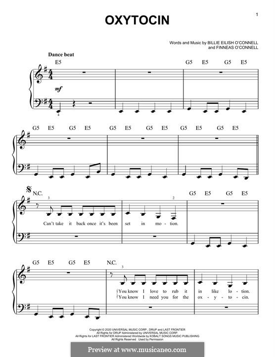 Oxytocin (Billie Eilish): For easy piano by Finneas O'Connell