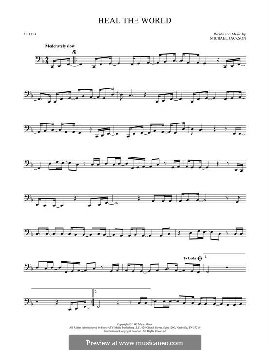 Heal the World: For cello by Michael Jackson