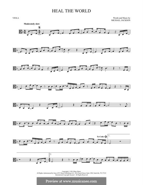 Heal the World: For viola by Michael Jackson