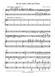 Trio for Violin, Cello and Piano: Full score by Nancy Van de Vate