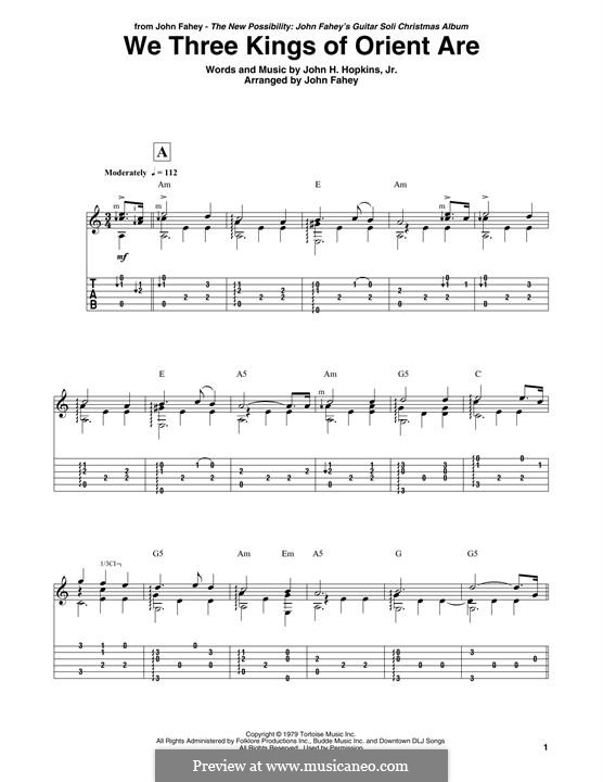 Instrumental version: For guitar by John H. Hopkins Jr.