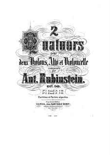 Quartet for Strings No.7 in D Minor, Op.90 No.1: Full score by Anton Rubinstein