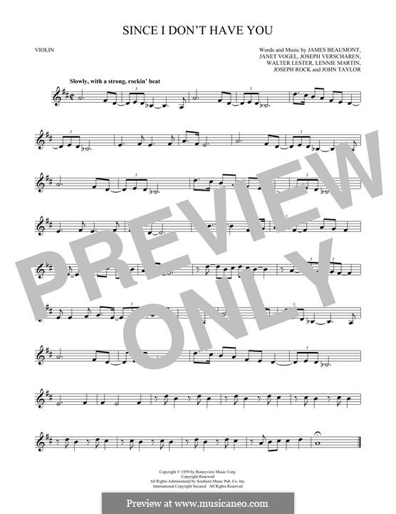 Since I Don't Have You: For violin by Joseph Rock, John Taylor, Lennie Martin, Walter Lester