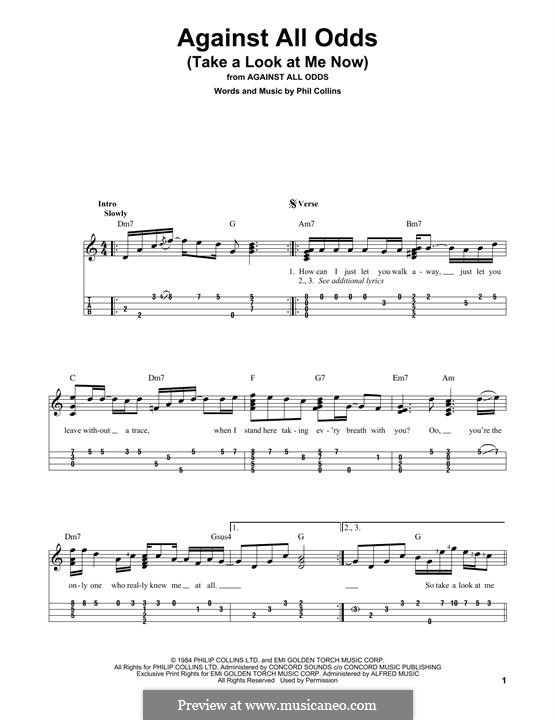 Against All Odds (Take a Look at Me Now): For ukulele by Phil Collins