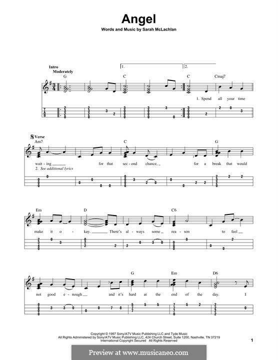 Angel: For ukulele by Sarah McLachlan