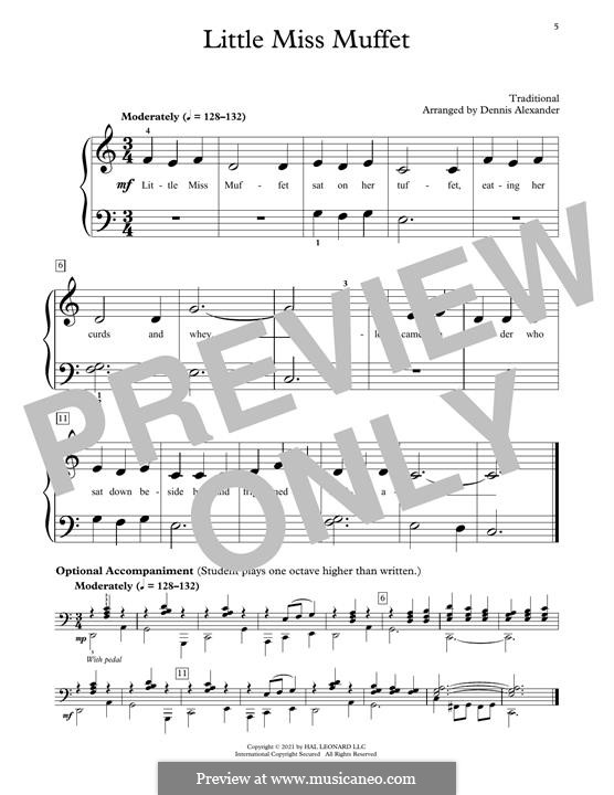 Little Miss Muffet by folklore sheet music on MusicaNeo