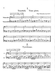 Pieces for Two Cellos, Op.19: Book I, No.1-12 by Hugo Schlemüller