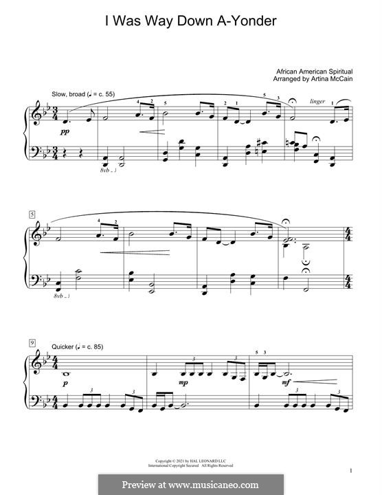 I Was Way Down A-Yonder: I Was Way Down A-Yonder by folklore