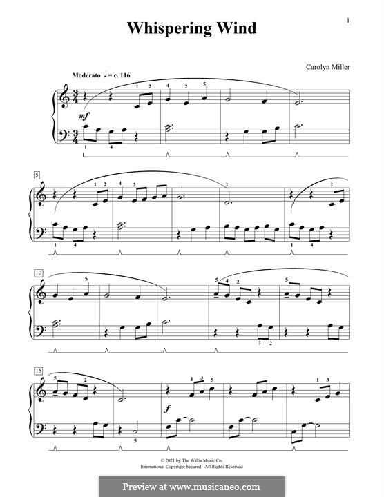Whispering Wind By C Miller Sheet Music On Musicaneo