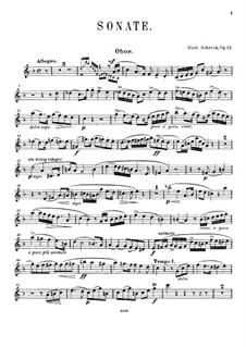 Sonata for Oboe and Piano, Op.13: Solo part by Gustav Schreck