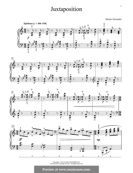 Juxtaposition by D. Alexander sheet music on MusicaNeo
