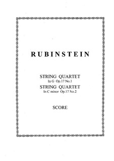 Quartets for Strings, Op.17 No.1-2: Quartets for Strings by Anton Rubinstein