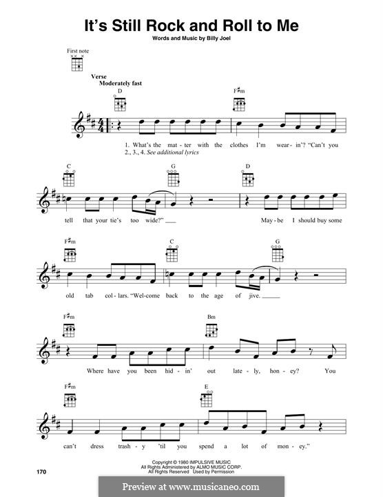 It's Still Rock and Roll to Me: For ukulele by Billy Joel