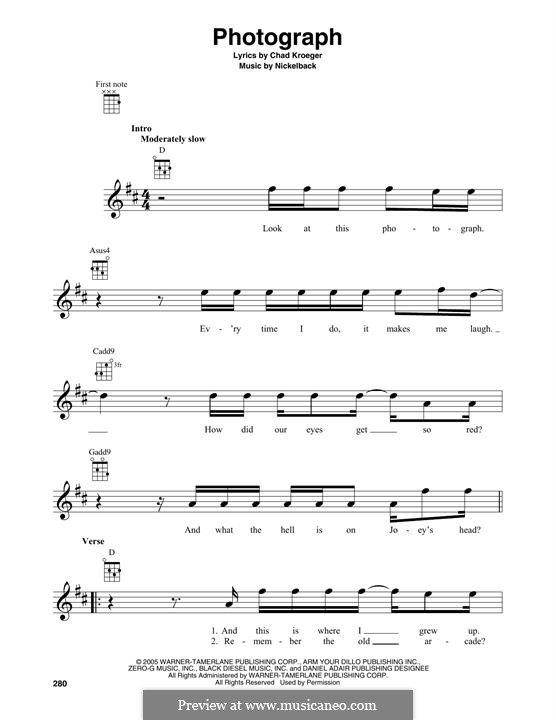 Photograph (Nickelback) by C. Kroeger sheet music on MusicaNeo