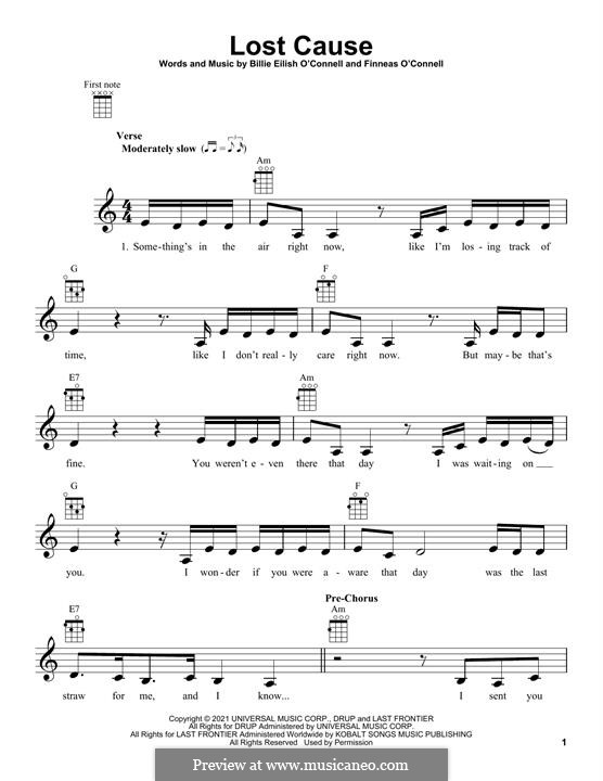 Lost Cause (Billie Eilish): For ukulele by Finneas O'Connell