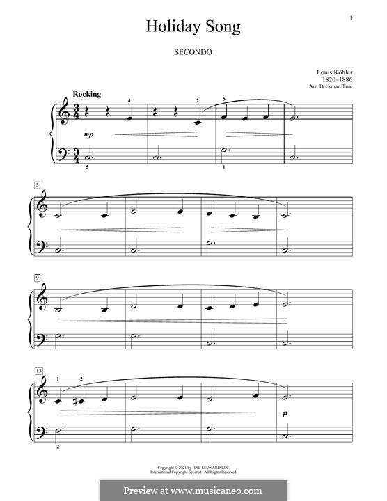 Holiday Song by L. Köhler - sheet music on MusicaNeo