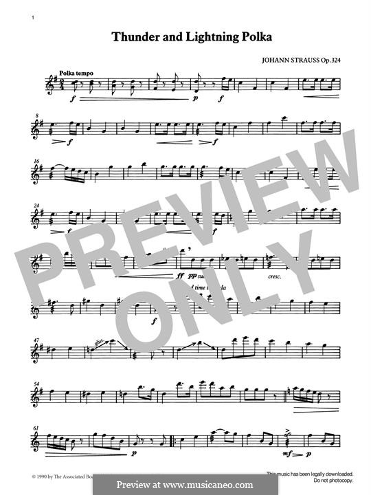 Thunder and Lightning, Op.324: For percussion by Johann Strauss (Sohn)