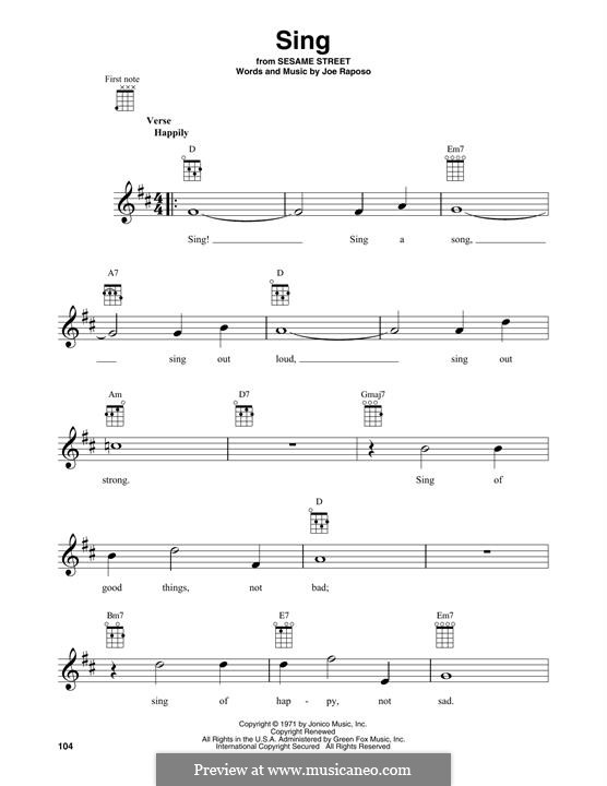 Sing (The Carpenters): For ukulele by Joe Raposo