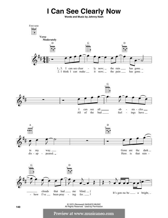 I Can See Clearly Now: For ukulele by Johnny Nash