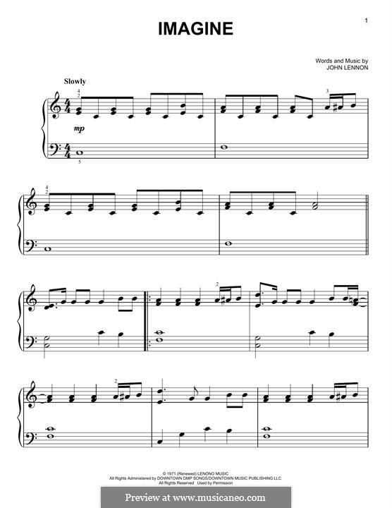 Piano version: For a single performer by John Lennon