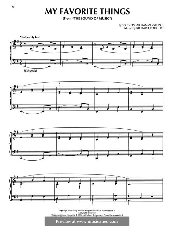 Piano version: For a single performer by Richard Rodgers