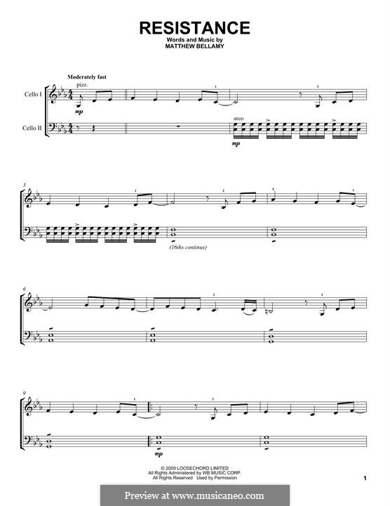 Resistance (Muse): For two cellos (2Cellos) by Matthew Bellamy