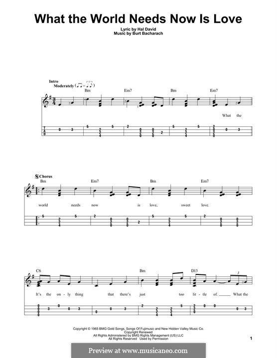 What the World Needs Now Is Love: For ukulele by Burt Bacharach
