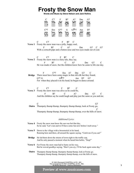 Frosty the Snow Man: For ukulele by Jack Rollins, Steve Nelson