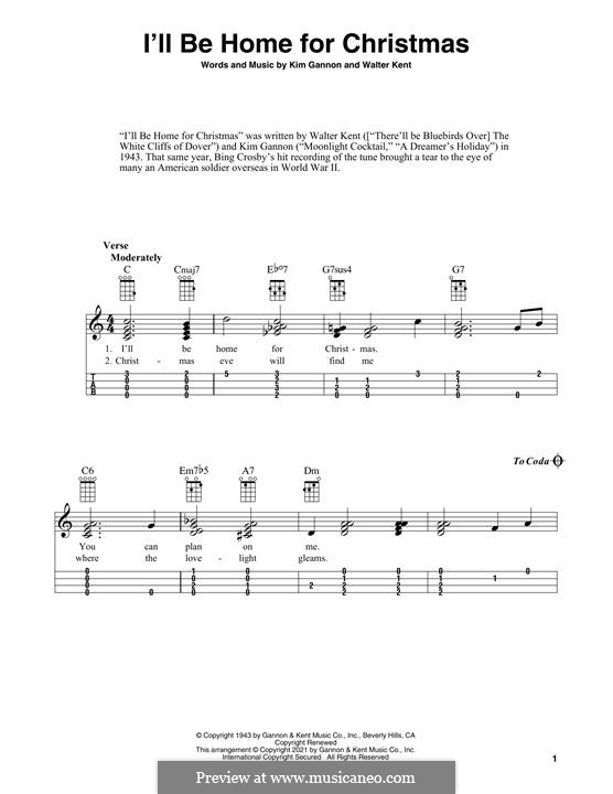 Instrumental version: For ukulele by Kim Gannon, Walter Kent