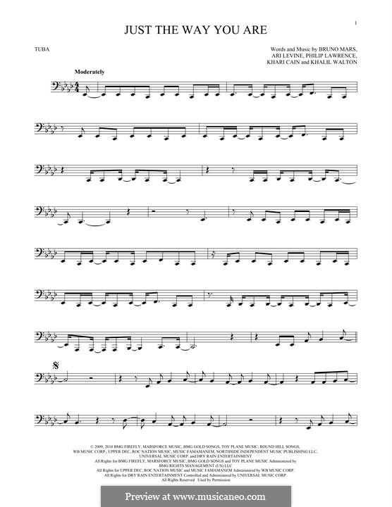 Instrumental version: For tuba by Ari Levine, Khalil Walton, Khari Cain, Bruno Mars, Philip Lawrence