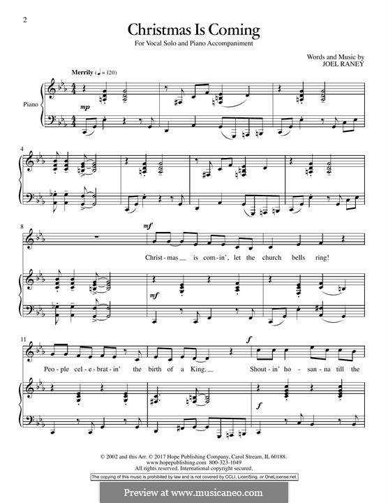 Christmas Is Coming: For voice and piano by Joel Raney