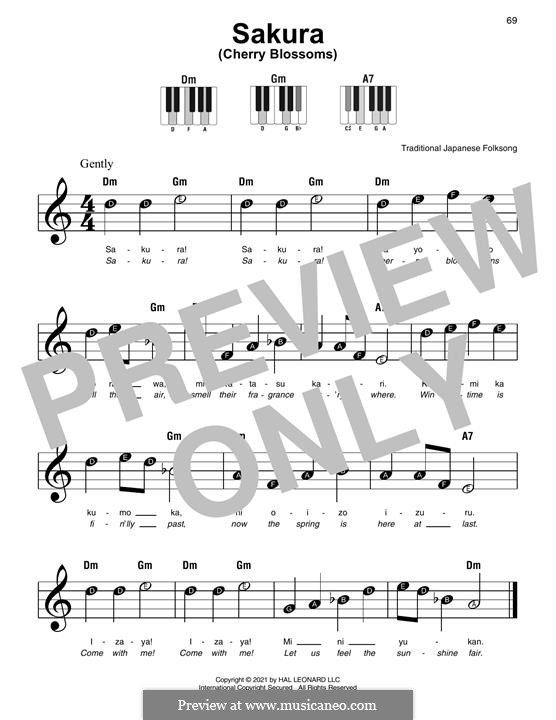 Sakura (Cherry Blossom): For piano by folklore