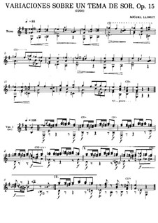 Variations on theme of Sor, Op.15: Variations on theme of Sor by Miguel Llobet