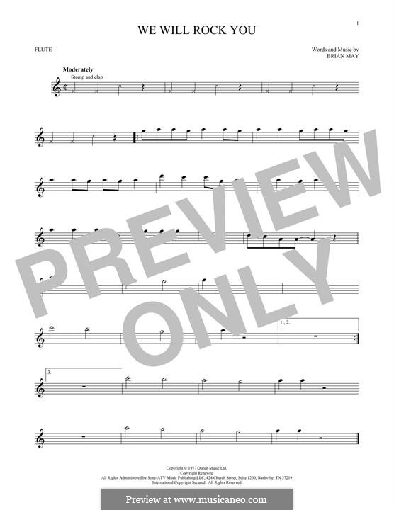 We Will Rock You (Queen): For flute by Brian May