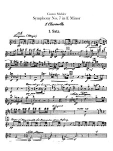 Symphony No.7 in E Minor: Clarinets I, II parts by Gustav Mahler