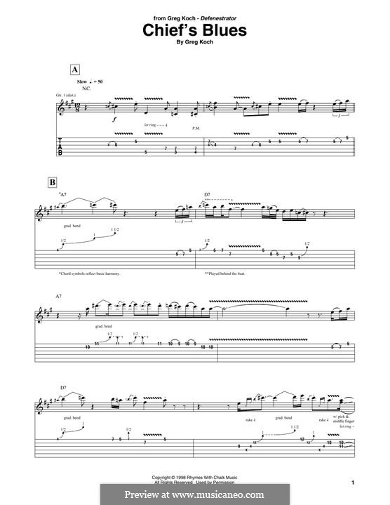 Chief's Blues: For guitar by Greg Koch