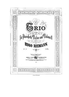 Piano Trio in E Major, Op.47: Piano Trio in E Major by Hugo Riemann