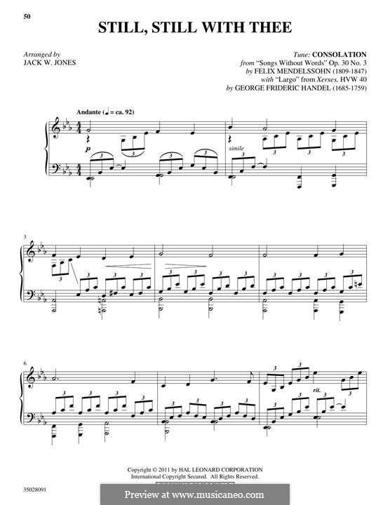 Still, Still With Thee (with 'Largo'): Still, Still With Thee (with 'Largo') by Georg Friedrich Händel, Felix Mendelssohn-Bartholdy
