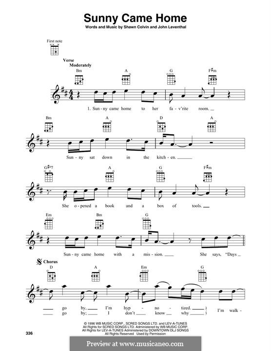 Sunny Came Home by J. Leventhal, S. Colvin sheet music on MusicaNeo