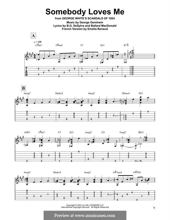 Somebody Loves Me by G. Gershwin - sheet music on MusicaNeo