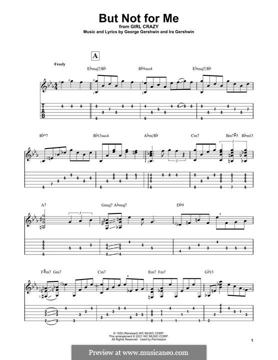 But not for Me: Melody line by George Gershwin