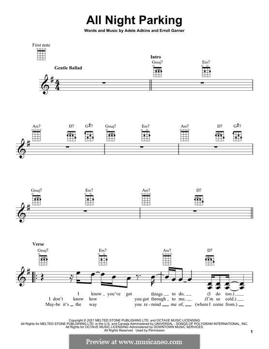 All Night Parking (Interlude) Adele: For ukulele by Erroll Garner