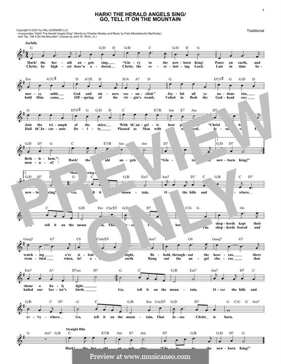 Hark! The Herald Angels Sing / Go, Tell It On The Mountain: For keyboard by folklore