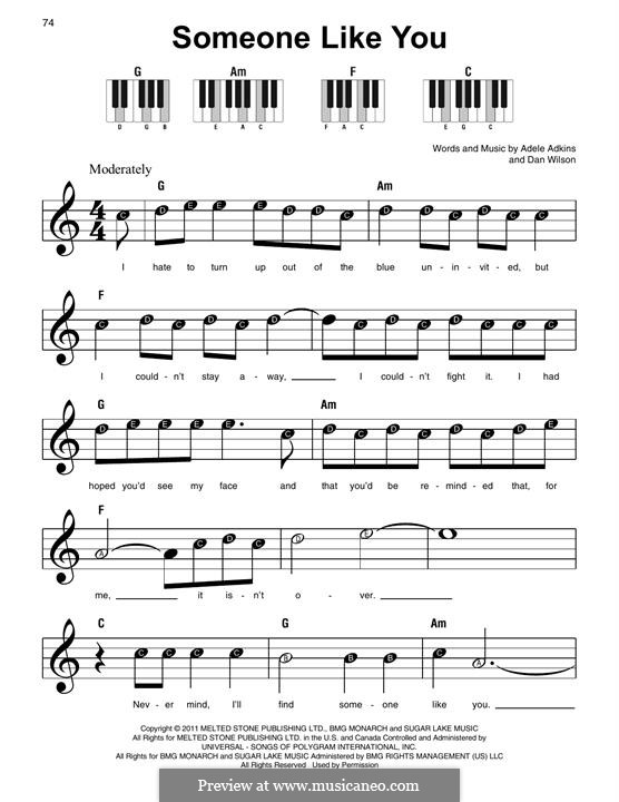 Someone Like You: For easy piano by Adele, Daniel Wilson