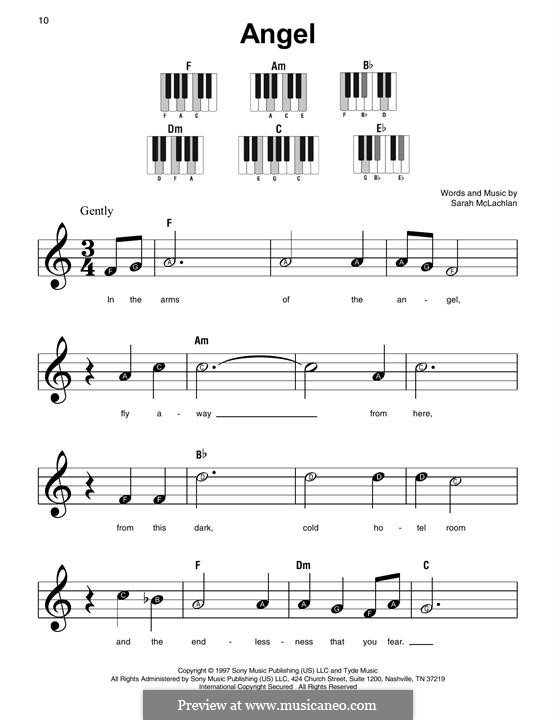 Angel: For easy piano by Sarah McLachlan