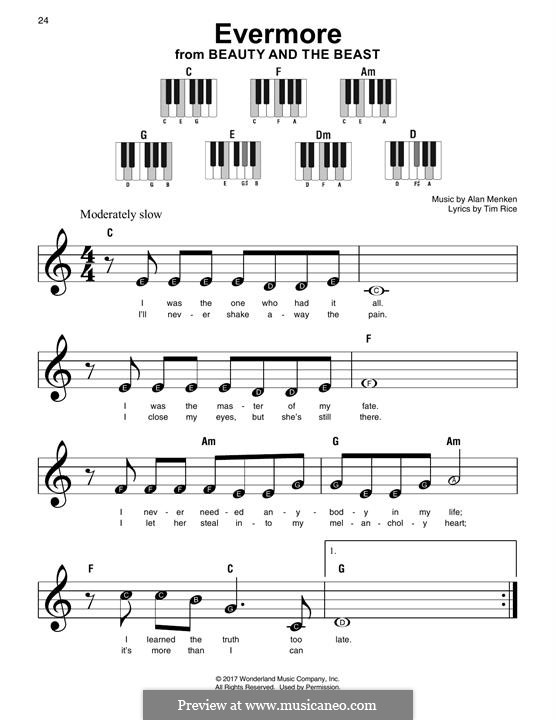 Piano version: Easy notes by Alan Menken