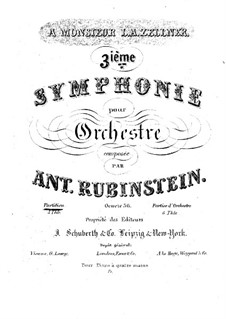 Symphony No.3 in A Major, Op.56: Symphony No.3 in A Major by Anton Rubinstein