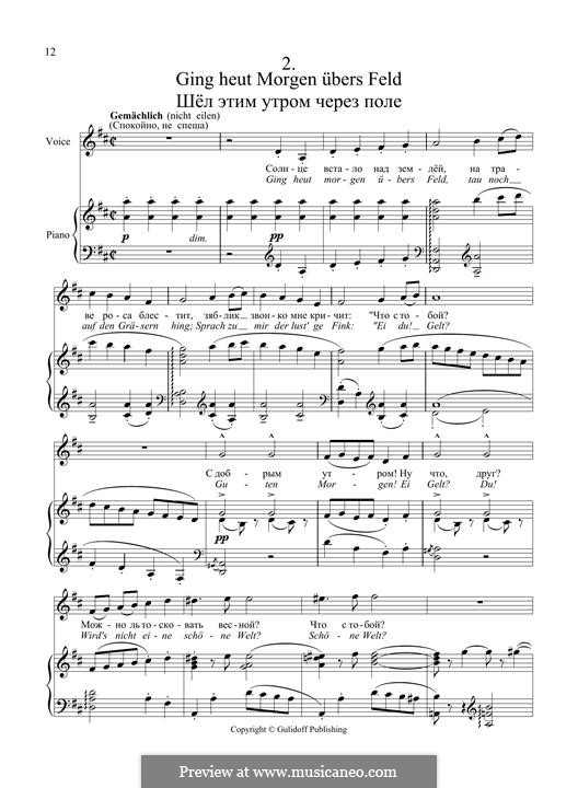 Lieder eines fahrenden Gesellen (Songs of a Wayfarer): No.2 Ging heut' Morgen übers Feld by Gustav Mahler